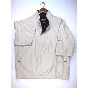 Dryjoys by Footjoy,  Golf Pullover Short Sleeve Beige Windbreaker, Men's XL